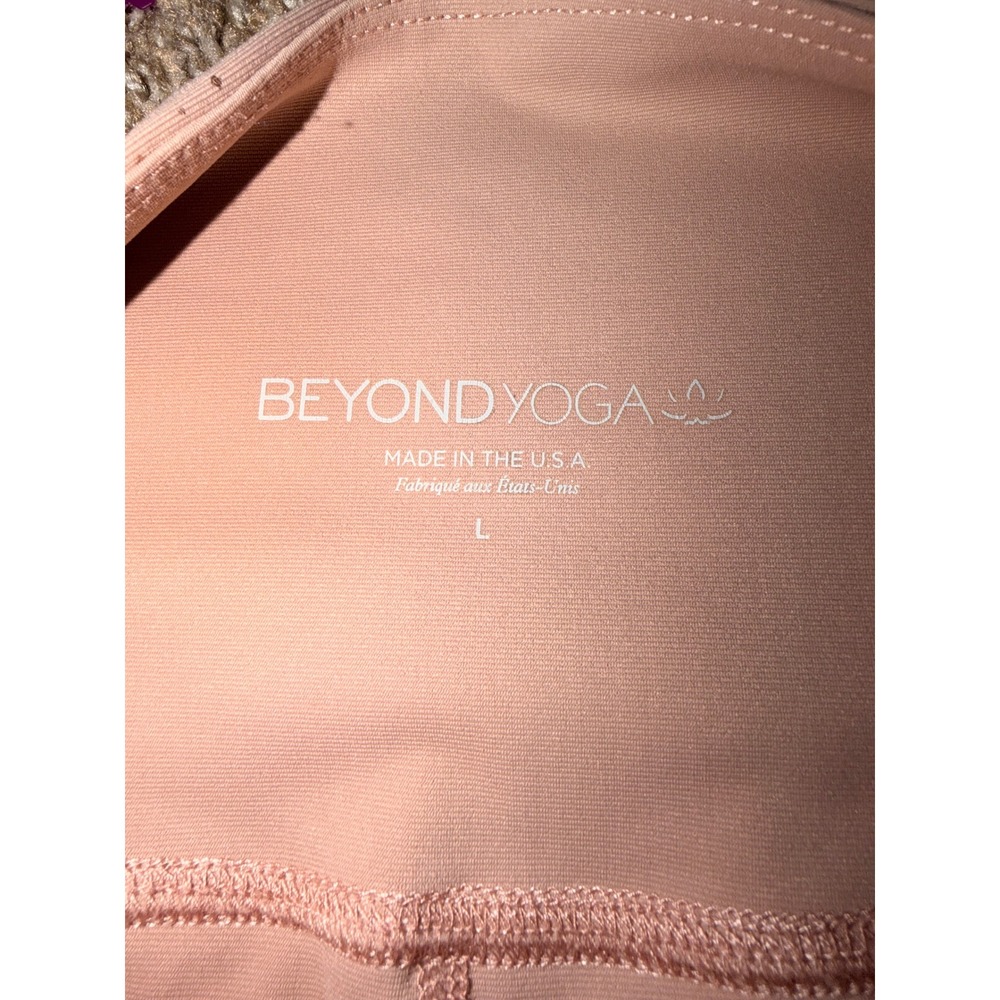 Beyond Yoga Womens High Waisted Ombre Rose Gold Foil Leggings Blush Pink Large - Picture 4 of 6